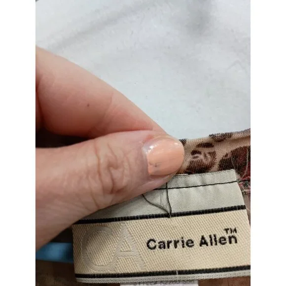 VTG Y2K Carrie Allen Top Womens Small Floral Burnout Velvet Embellished Grunge - Picture 5 of 11